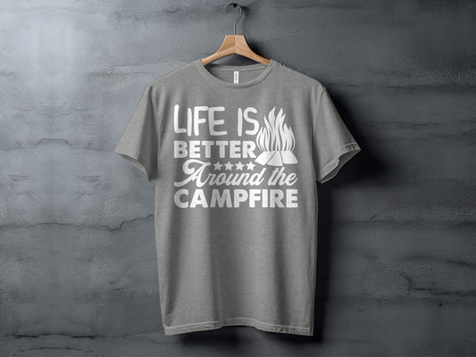 Life Is Better Around The Campfire Graphic Print T-Shirt T-Shirt - Outdoor & Adventure Collection - Mile Marker 16 Gear by Cloud 16 Clothing Co.