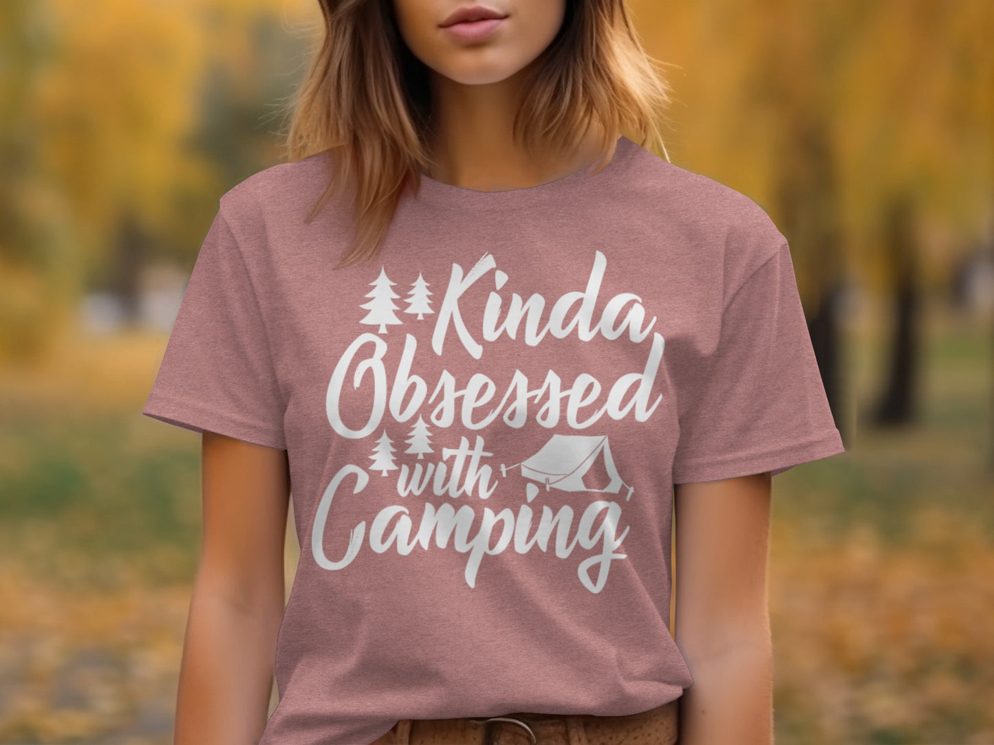 Kinda Obsessed With Camping Graphic Design T-Shirt T-Shirt - Outdoor & Adventure Collection - Mile Marker 16 Gear by Cloud 16 Clothing Co.