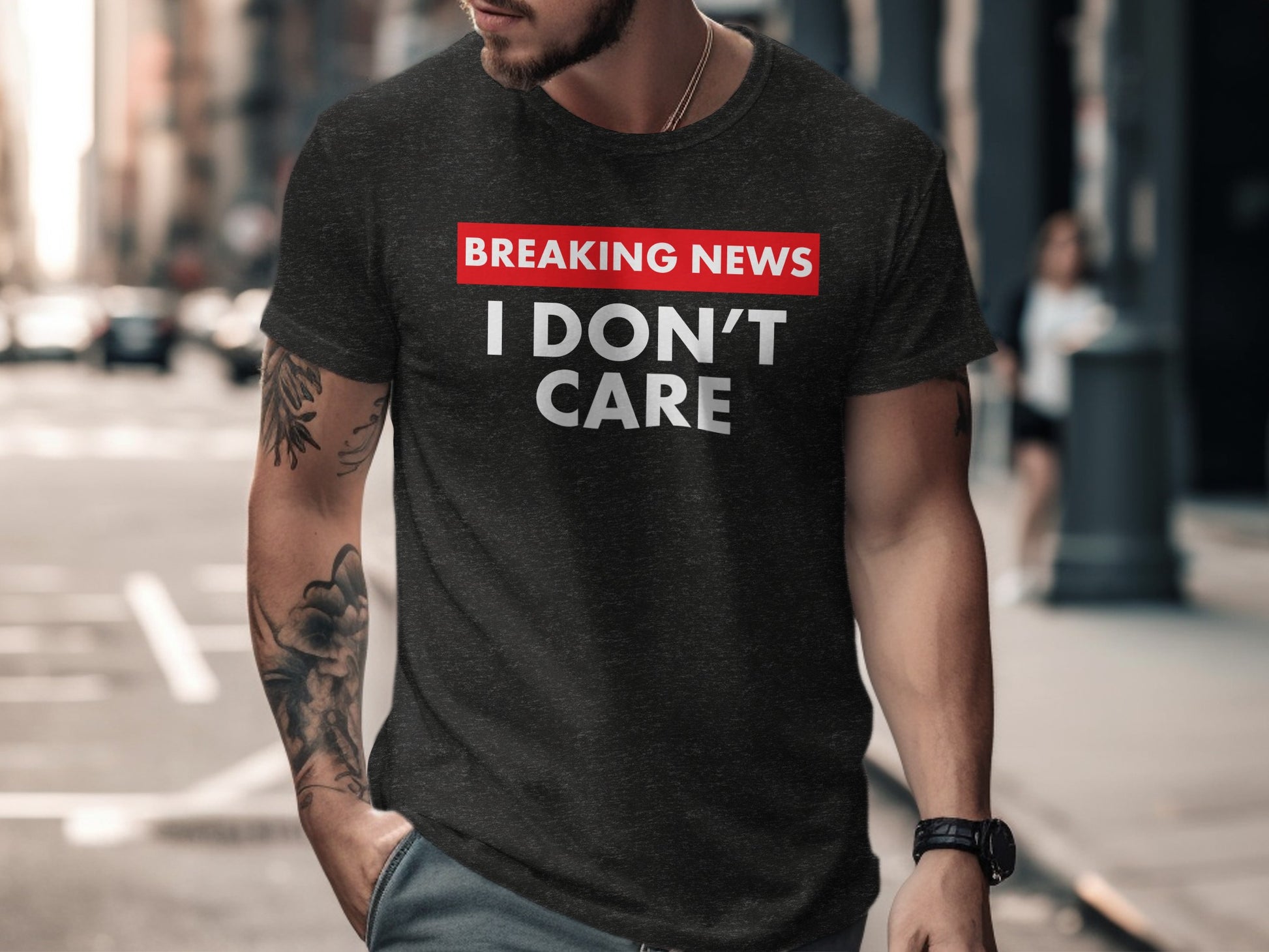 Breaking News I Don't Care Graphic T-shirt