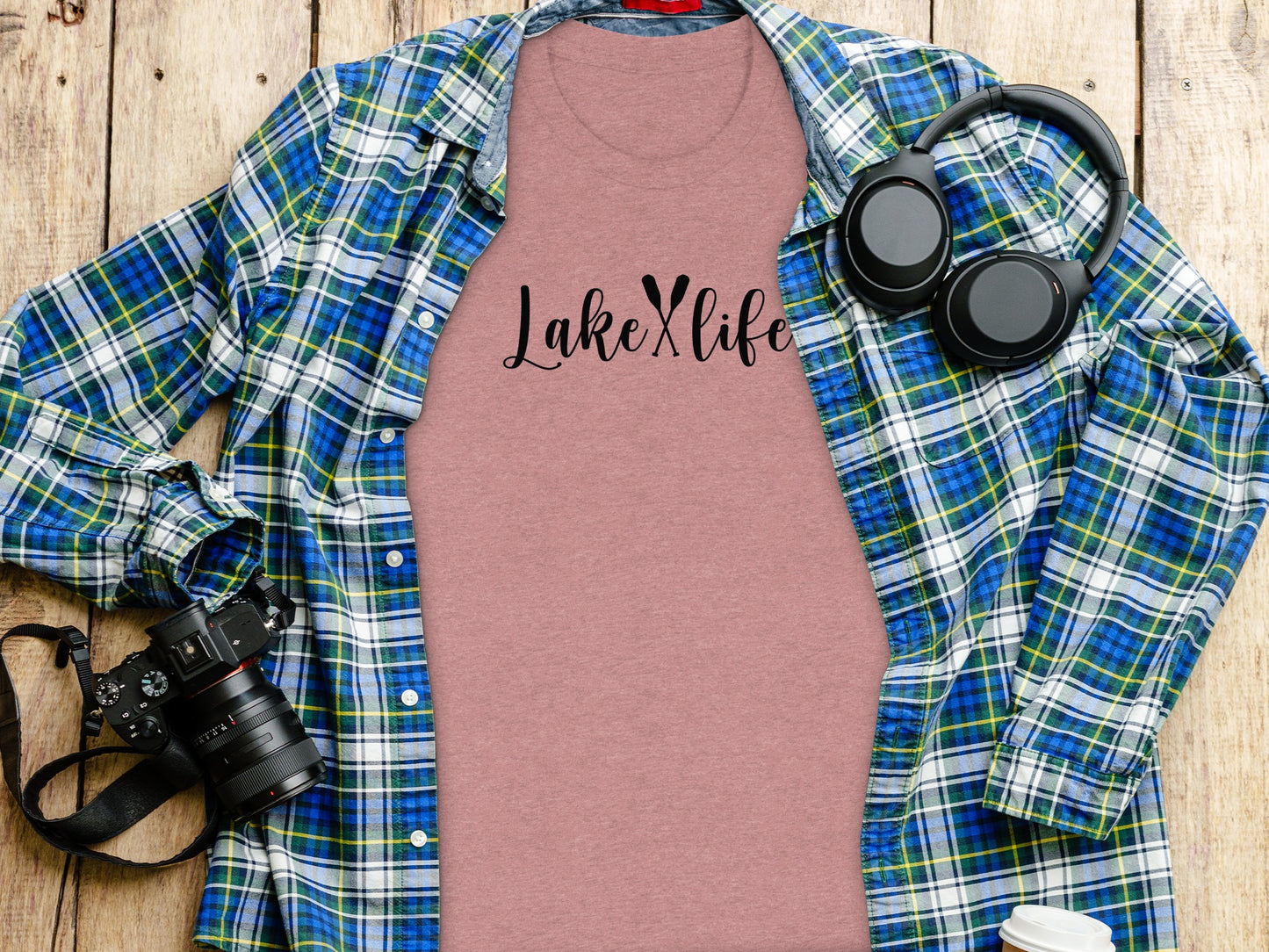 Lake With Crossed Paddles Graphic Design Lake Life T-Shirt T-Shirt - Outdoor & Adventure Collection - Mile Marker 16 Gear by Cloud 16 Clothing Co.