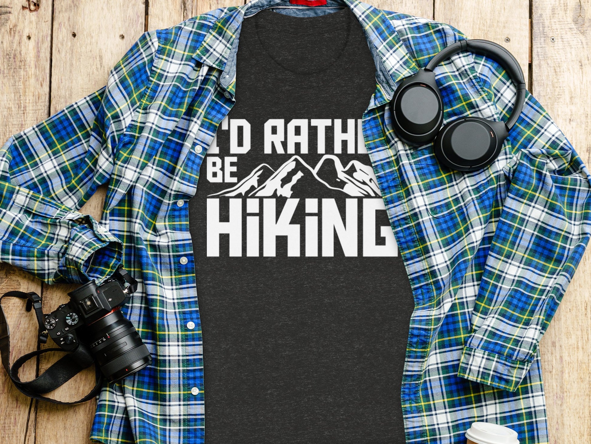 I Would Rather Be Hiking Mountains Graphic Design T-Shirt T-Shirt - Outdoor & Adventure Collection - Mile Marker 16 Gear by Cloud 16 Clothing Co.