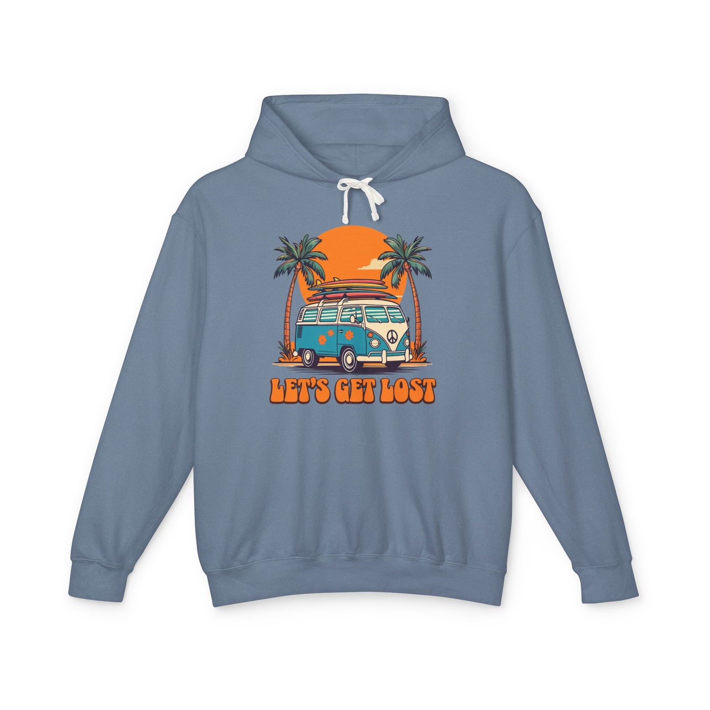 Let's Get Lost Unisex Lightweight Hoodie - Travel Adventure Sweatshirt