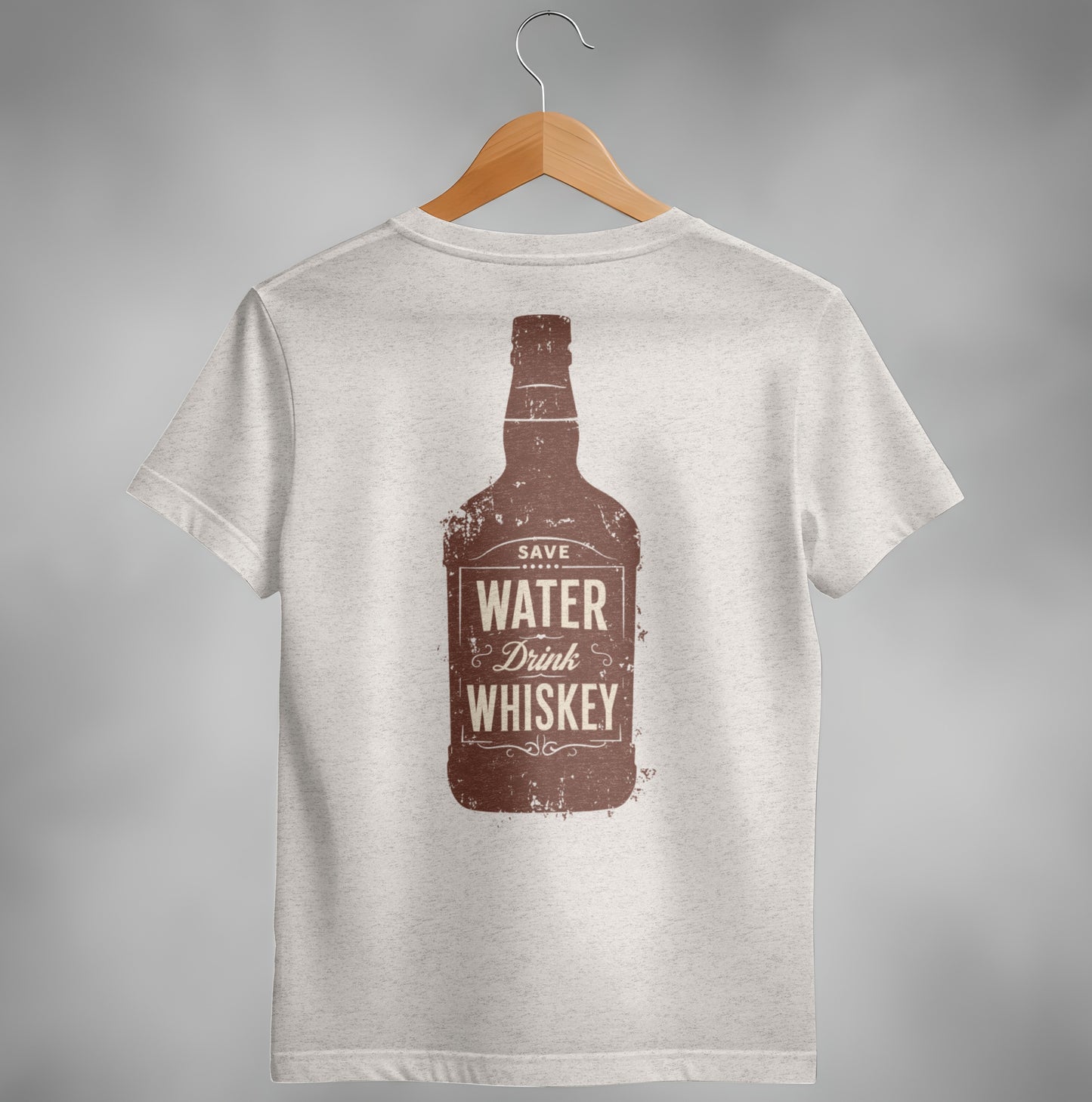 Save Water Drink Whiskey Funny Saying Graphic Bottle T-Shirt T-shirt - Scrappy Malone's Bar 100-Proof Humor - Cloud 16 Clothing Co.