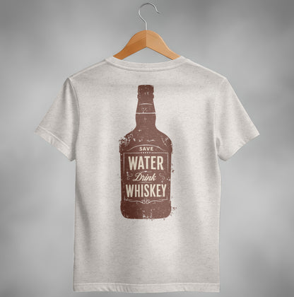Save Water Drink Whiskey Funny Saying Graphic Bottle T-Shirt T-shirt - Scrappy Malone's Bar 100-Proof Humor - Cloud 16 Clothing Co.