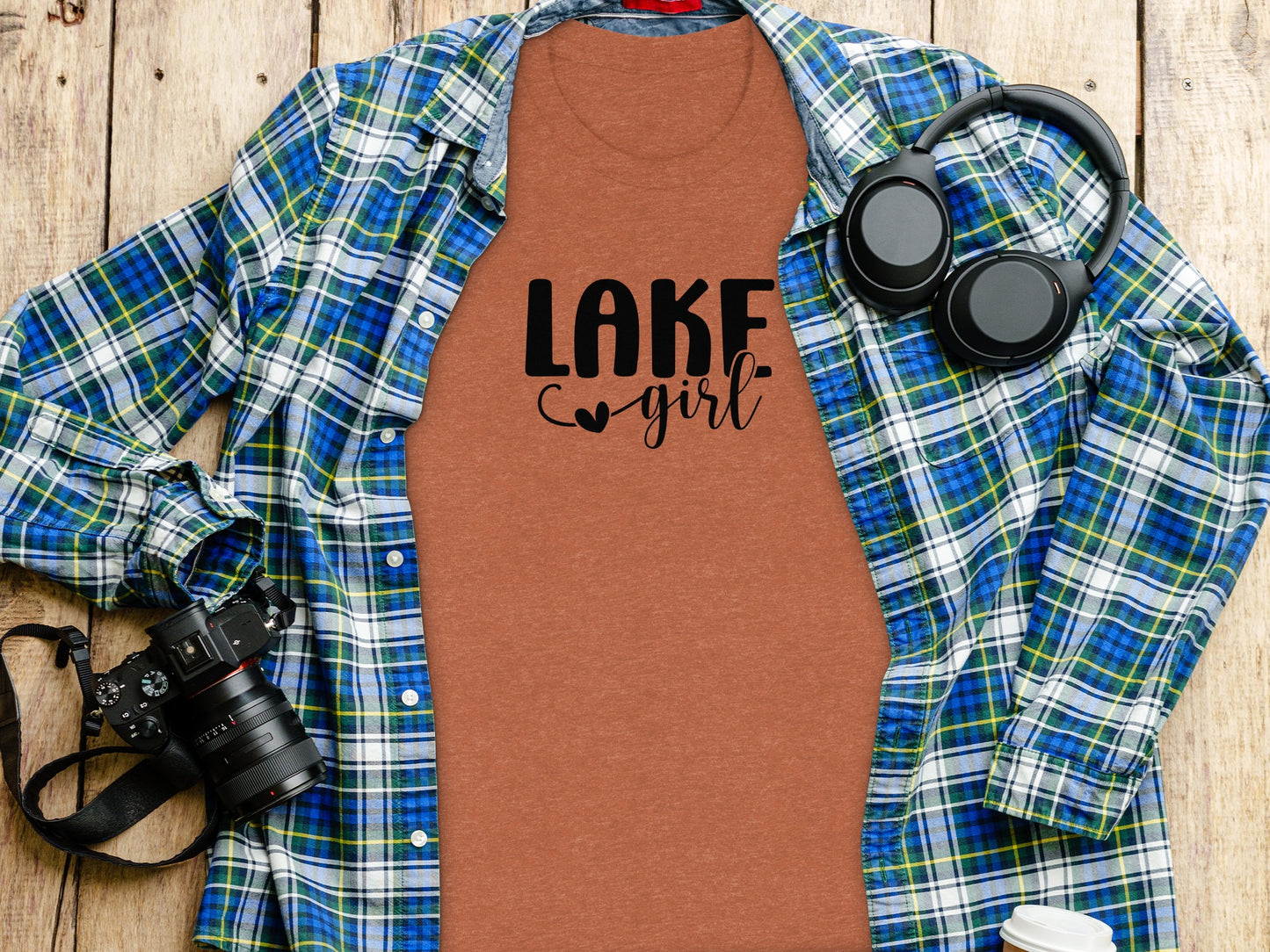 Lake Heart Girl Graphic Summer Vacation Outfit T-Shirt T-Shirt - Outdoor & Adventure Collection - Mile Marker 16 Gear by Cloud 16 Clothing Co.