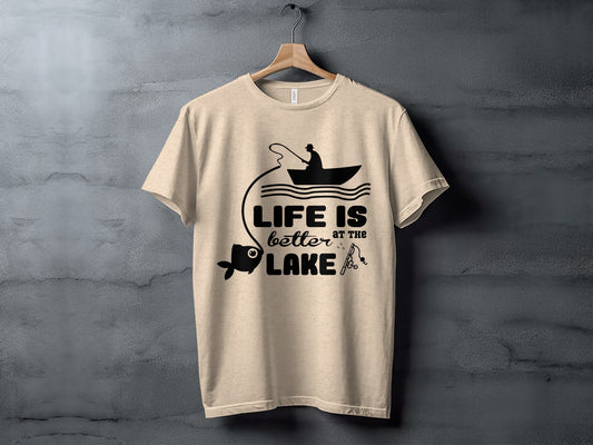 Life Is Better At The Lake Fishing Adventure Graphic T-Shirt T-Shirt - Outdoor & Adventure Collection - Mile Marker 16 Gear by Cloud 16 Clothing Co.