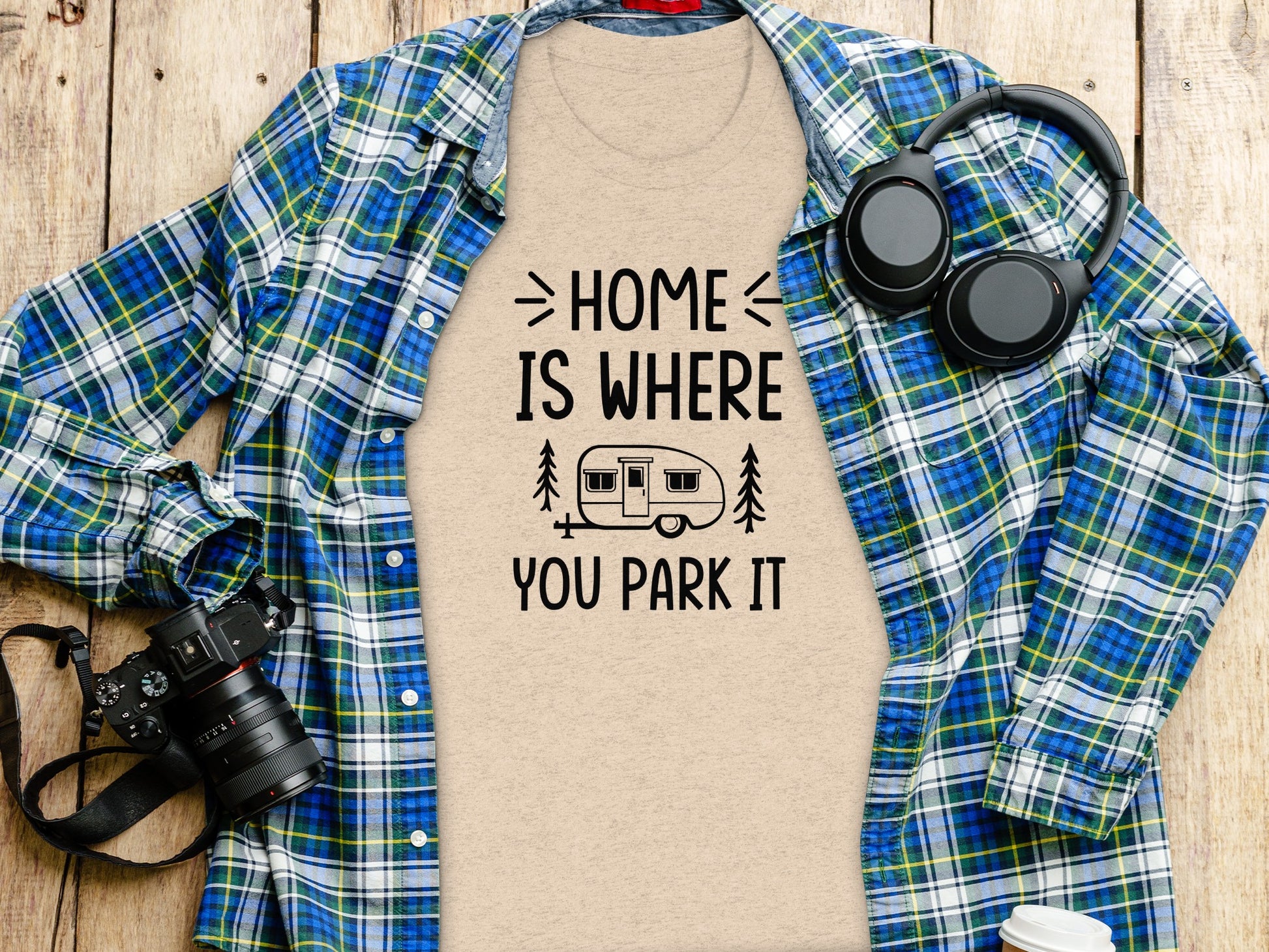 Home Is Where You Park It Camping Adventure T-Shirt T-Shirt - Outdoor & Adventure Collection - Mile Marker 16 Gear by Cloud 16 Clothing Co.