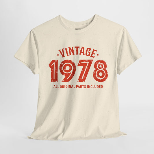 Vintage 1978 T-Shirt - Premium Unisex Heavy Cotton Retro Tee