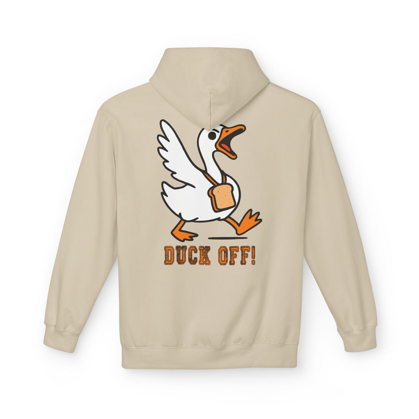 Duck Off Funny Hoodie - Unisex Fleece Pullover for Animal Lovers