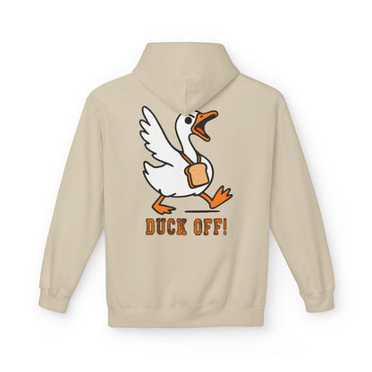 Duck Off Funny Hoodie - Unisex Fleece Pullover for Animal Lovers