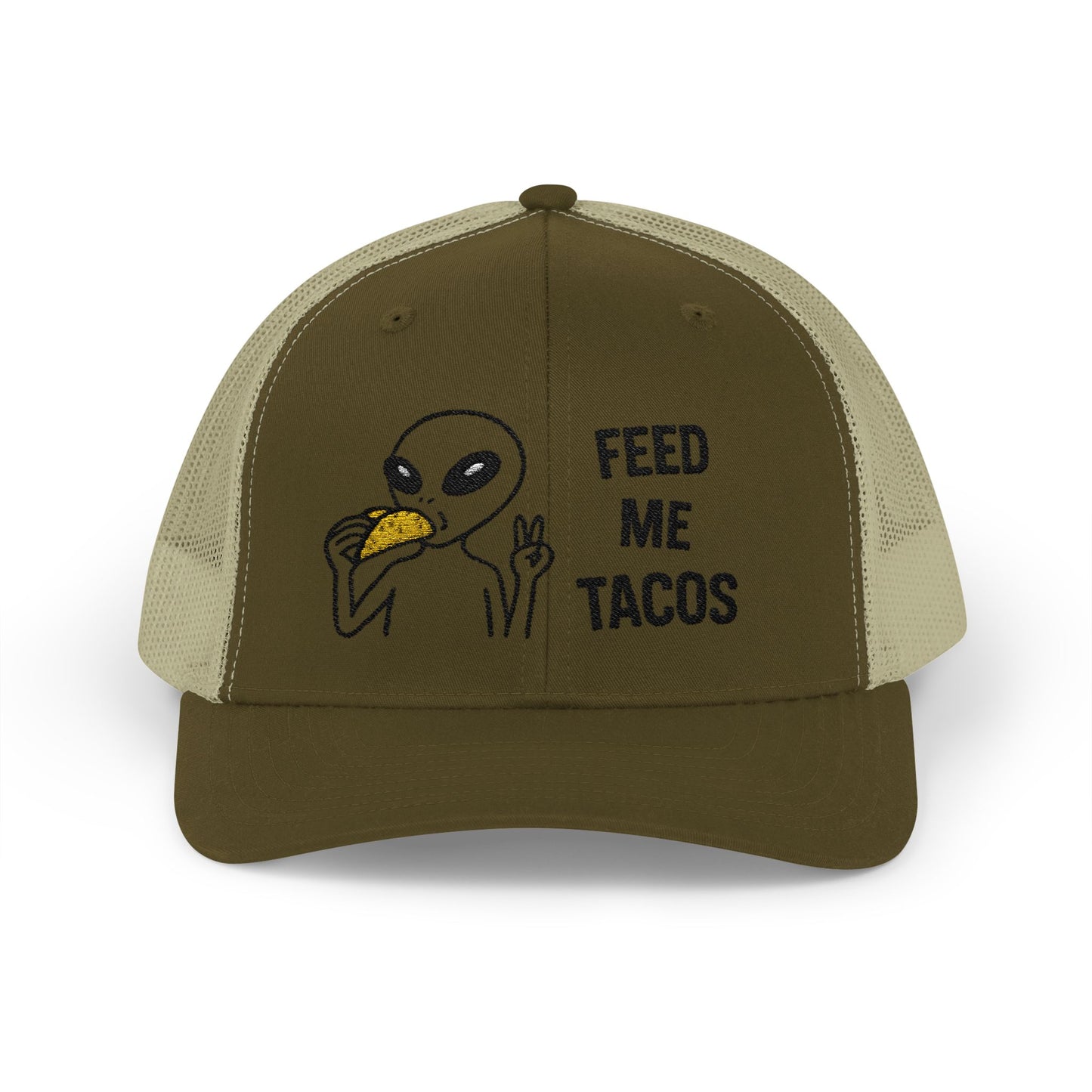 Alien Taco Lover Snapback Hat - Funny Trucker Cap for Foodies & Space Enthusiasts