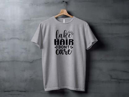 Lake Hair Don't Care Graphic Design Outdoor Summer T-Shirt T-Shirt - Outdoor & Adventure Collection - Mile Marker 16 Gear by Cloud 16 Clothing Co.