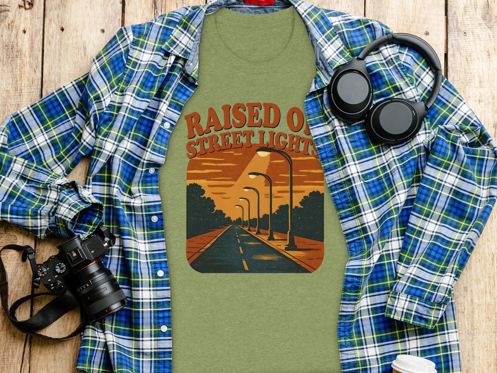 Raised on Street Lights Graphic Tee for Casual Wear