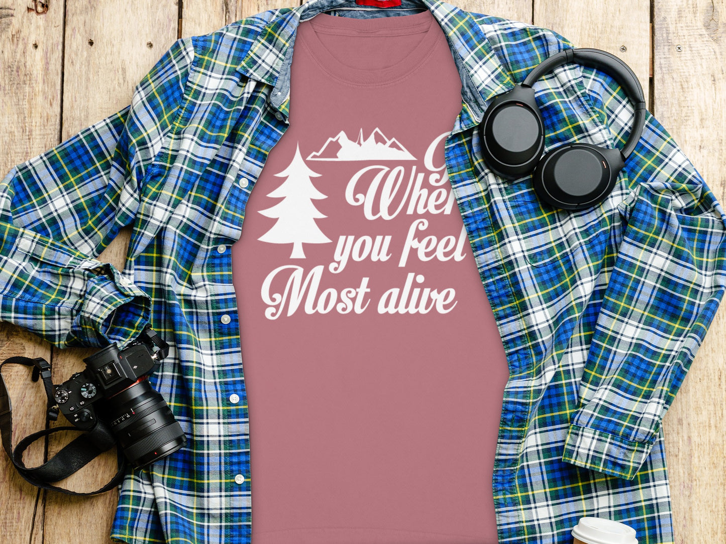 Go Where You Feel Most Alive Outdoors Graphic Long Sleeve T-Shirt Long Sleeve Tee - Outdoor & Adventure Collection - Mile Marker 16 Gear by Cloud 16 Clothing Co.