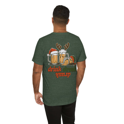 Scrappy Malone's Bar Christmas Tee — "Drink, Drank, Drunk" Holiday Shirt