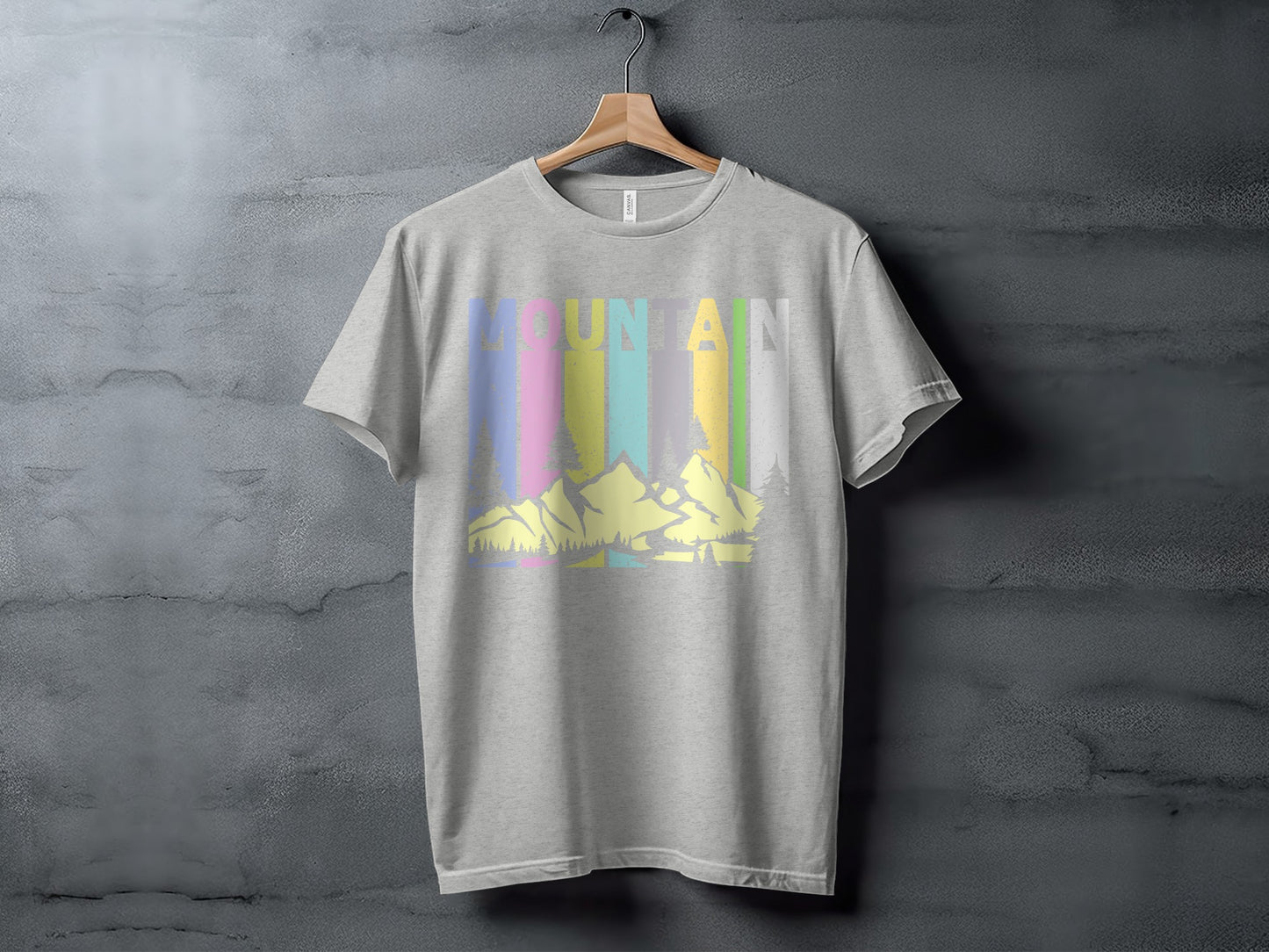 Colorful Mountain Design Graphic Tee Shirt