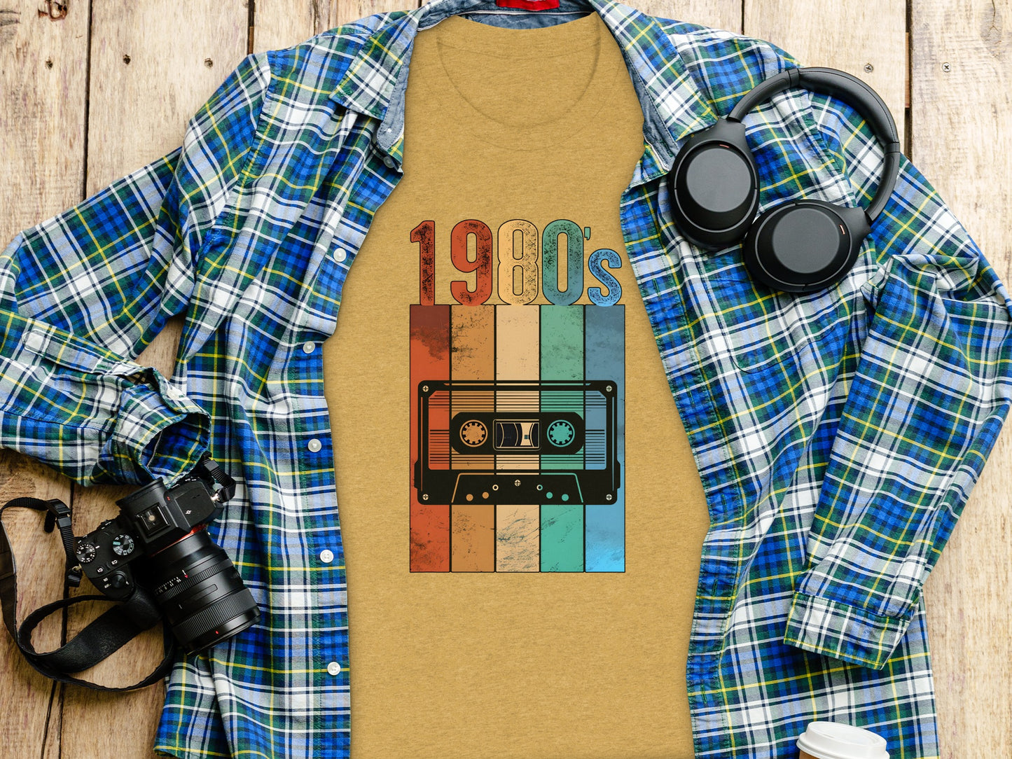 Retro 1980s Cassette Tape Graphic Tee Shirt Product