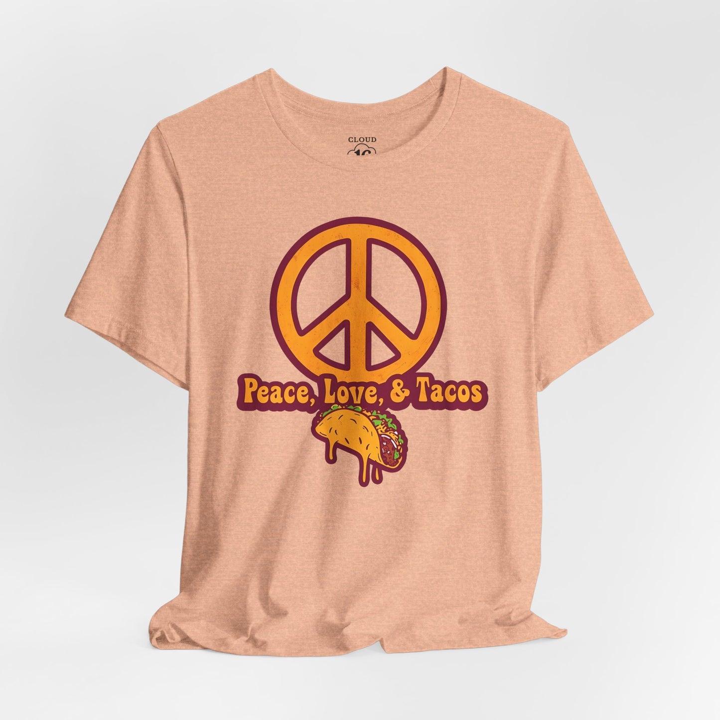 Peace Love Tacos T-Shirt - Funny Foodie Tee for Taco Lovers