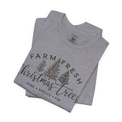 Farm Fresh Christmas Trees Unisex T-Shirt | Festive Holiday Tee