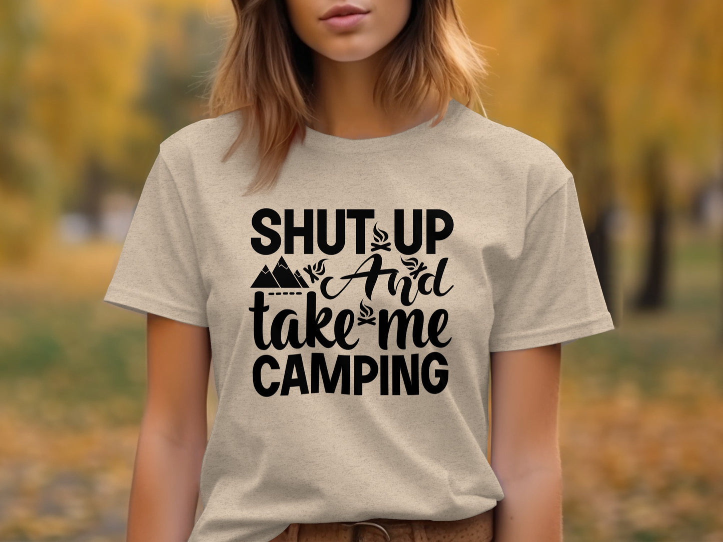 Shut Up And Take Me Camping Graphic Design T-Shirt T-Shirt - Outdoor & Adventure Collection - Mile Marker 16 Gear by Cloud 16 Clothing Co.