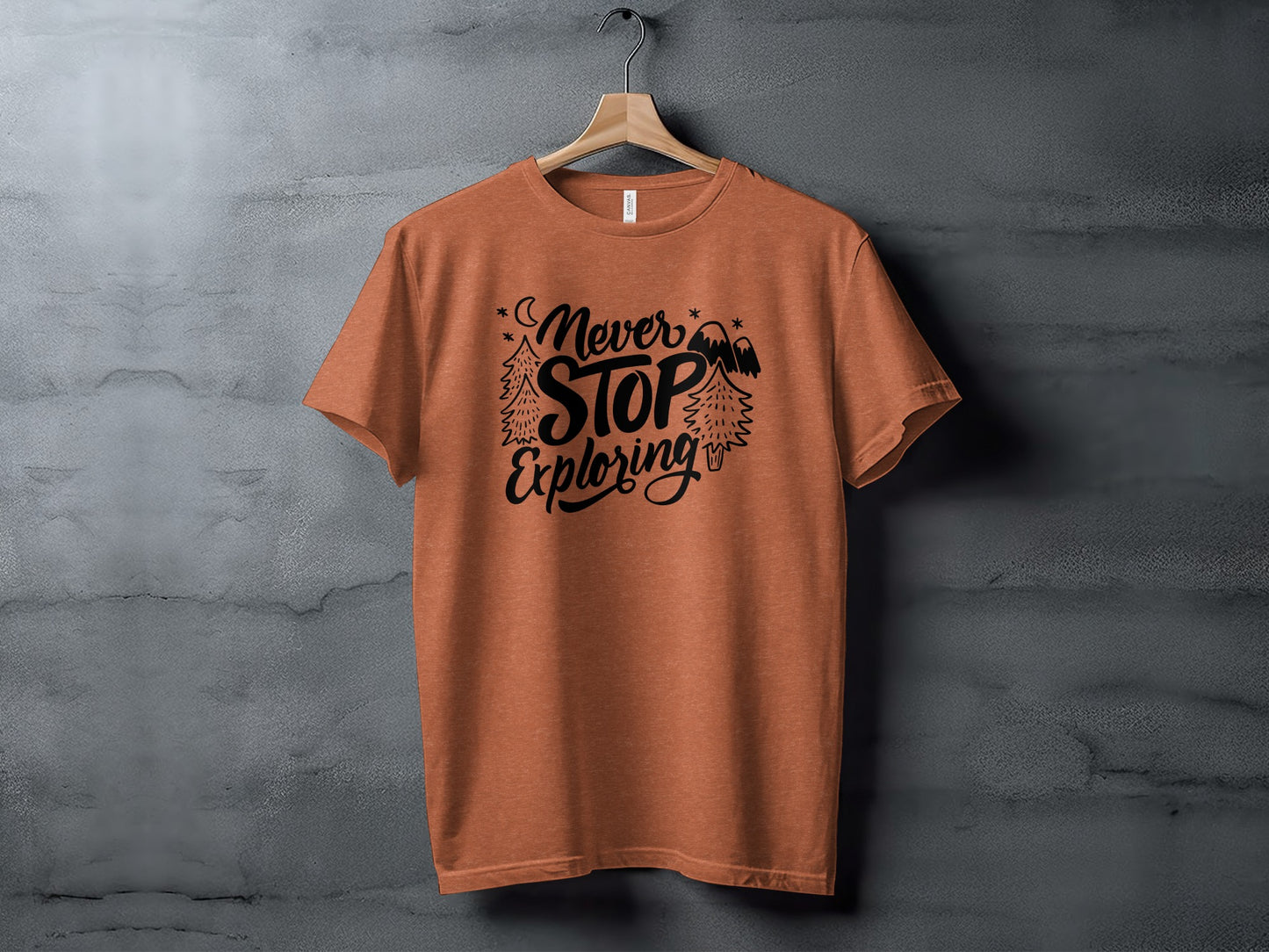 Never Stop Exploring Mountain Adventure Outdoors T-Shirt T-Shirt - Outdoor & Adventure Collection - Mile Marker 16 Gear by Cloud 16 Clothing Co.