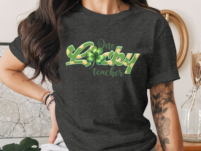 One Lucky Teacher Graphic Tee Celebrate St. Patrick's Day