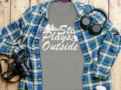 Still Plays Outside With Mountain Tent Graphic T-Shirt T-Shirt - Outdoor & Adventure Collection - Mile Marker 16 Gear by Cloud 16 Clothing Co.