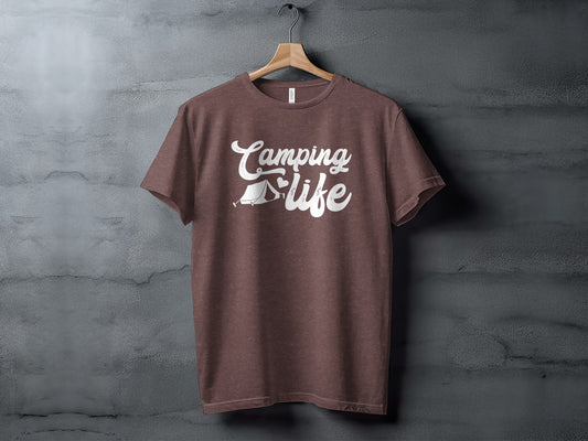 Camping Is Life With Tent And Heart Design T-Shirt T-Shirt - Outdoor & Adventure Collection - Mile Marker 16 Gear by Cloud 16 Clothing Co.