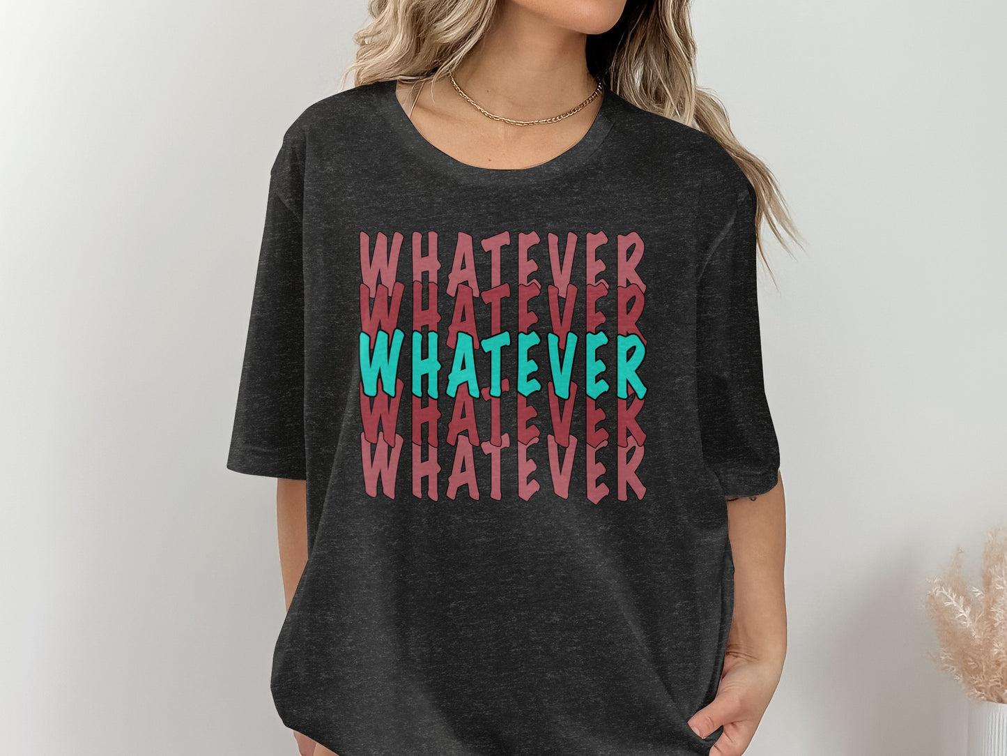 Whatever Repeated Graphic Design T-shirt