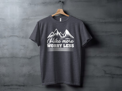 Hike More Worry Less Mountain Graphic Adventure T-Shirt T-Shirt - Outdoor & Adventure Collection - Mile Marker 16 Gear by Cloud 16 Clothing Co.