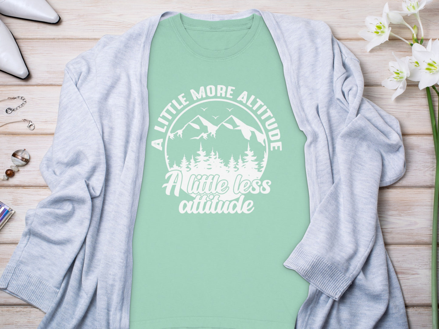 A Little More Altitude A Little Less Attitude Long Sleeve T-Shirt Long Sleeve Tee - Outdoor & Adventure Collection - Mile Marker 16 Gear by Cloud 16 Clothing Co.