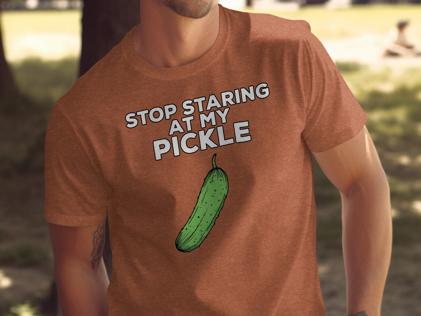 Stop Staring At My Pickle Funny T-Shirt