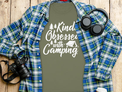 Kinda Obsessed With Camping Graphic Tee Shirt