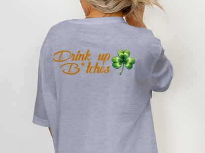 Scrappy Malone's Bar, Bar Logo Art, Irish Bar Sign, Shamrock Design, St Patricks Day Gift, Lucky Charm Bar Decor T-Shirt - Scrappy Malone's Bar 100-Proof Humor - Cloud 16 Clothing Co.