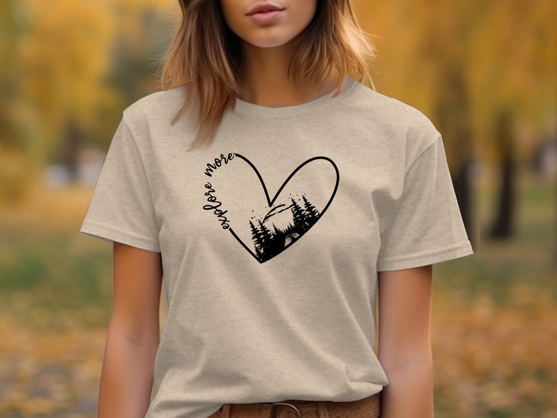 Explore More In Nature Heart Forest Camping T-Shirt T-Shirt - Outdoor & Adventure Collection - Mile Marker 16 Gear by Cloud 16 Clothing Co.