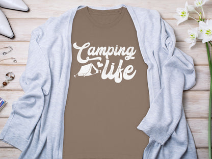 Camping Life Graphic Tee Casual Outdoor Apparel