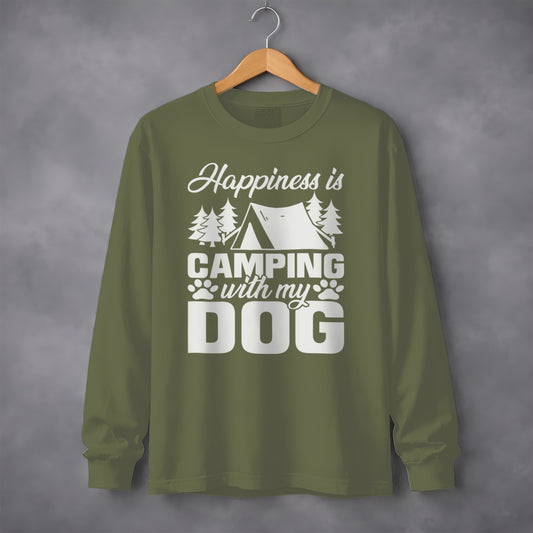 Happiness Is Camping with My Dog Long Sleeve Shirt