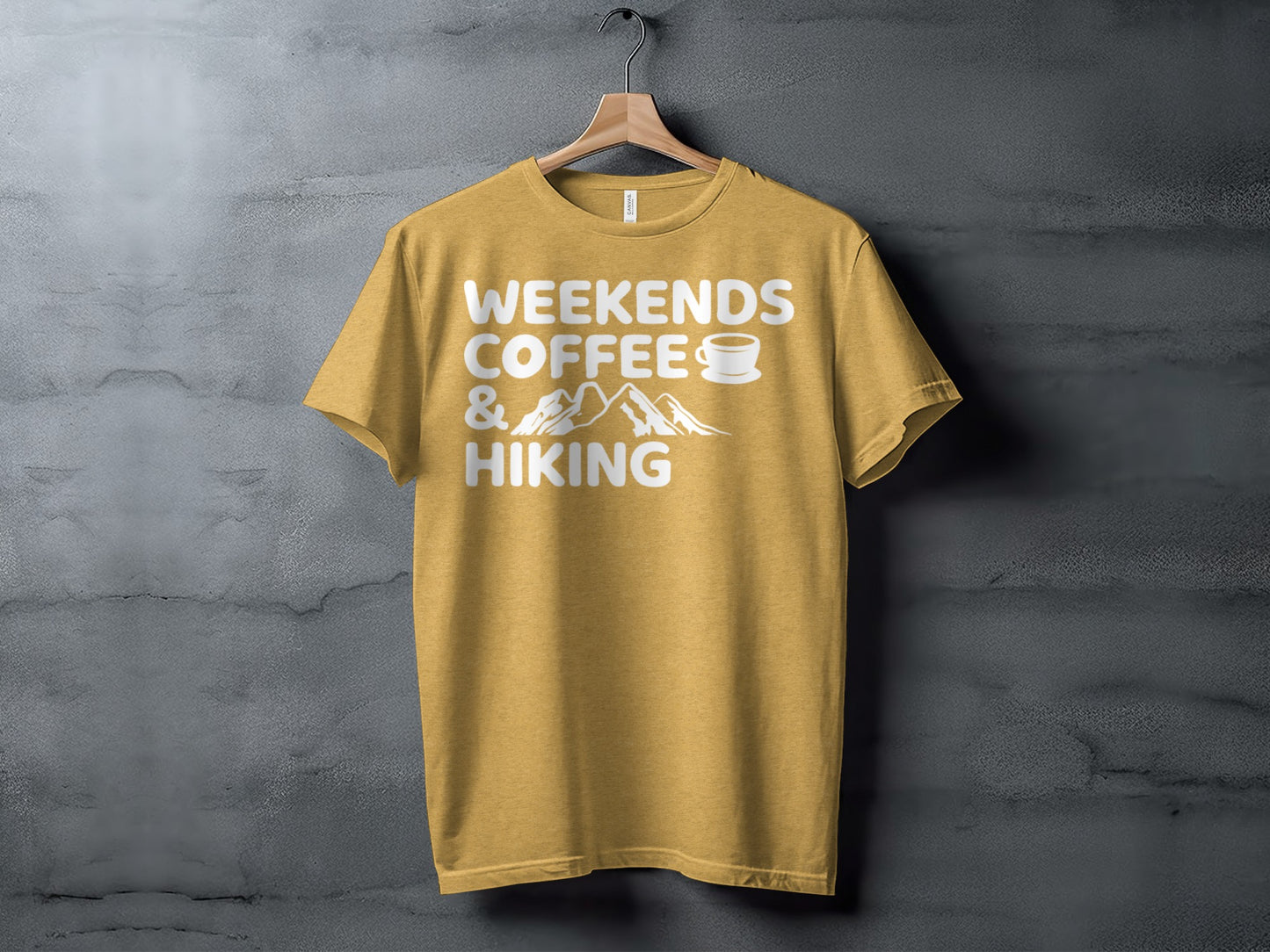 Weekends Coffee And Hiking Graphic Design Funny T-Shirt T-Shirt - Outdoor & Adventure Collection - Mile Marker 16 Gear by Cloud 16 Clothing Co.