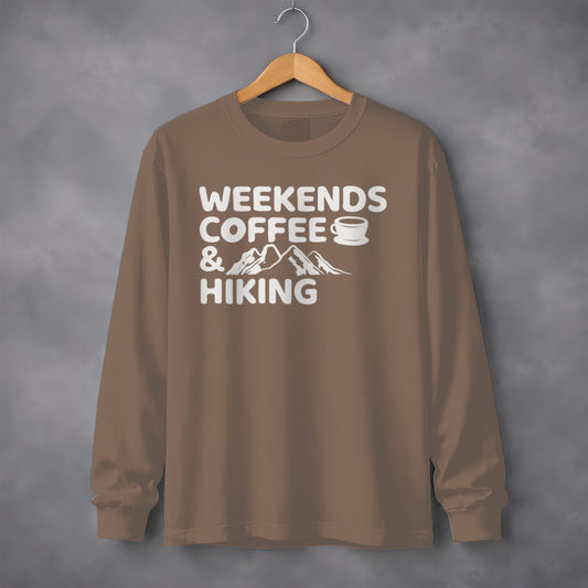 Weekends Coffee Hiking Long Sleeve Shirt for Outdoor Lovers