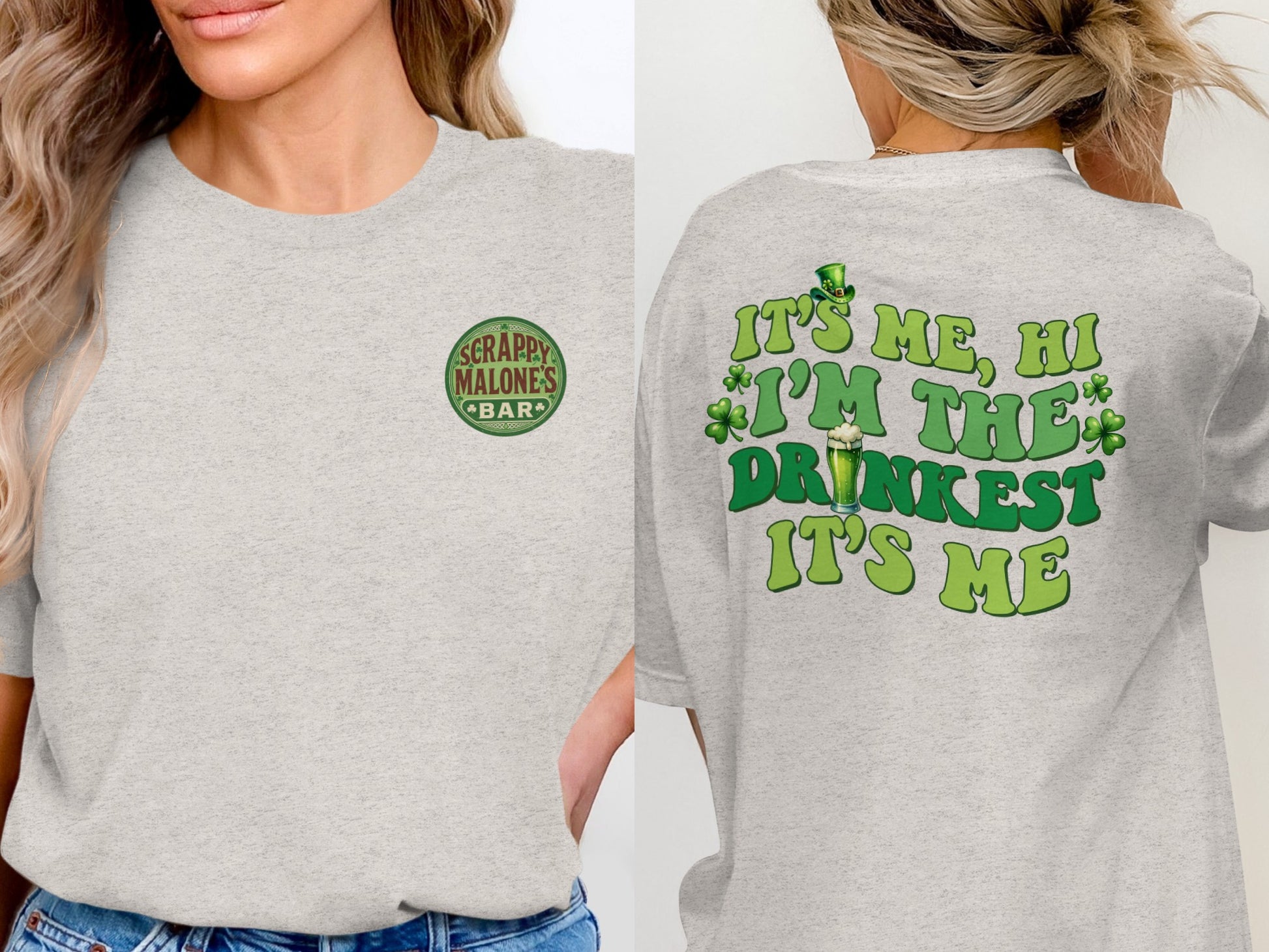 Scrappy Malone's Bar, Shamrock Bar Sign, Pub Decoration, St Patricks Day Other, Celtic Knot, Irish Pub Decor T-Shirt - Scrappy Malone's Bar 100-Proof Humor - Cloud 16 Clothing Co.