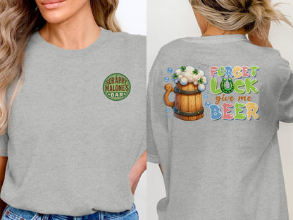 Scrappy Malone's Bar, Irish Pub Sign, Shamrock Decor, St Patricks Day Gift, Home Bar, Man Cave, Bar Decor, Unique Gift Idea T-Shirt - Scrappy Malone's Bar 100-Proof Humor - Cloud 16 Clothing Co.