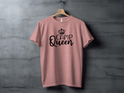 Camp Queen With Crown Graphic Camping Trip Fun T-Shirt T-Shirt - Outdoor & Adventure Collection - Mile Marker 16 Gear by Cloud 16 Clothing Co.