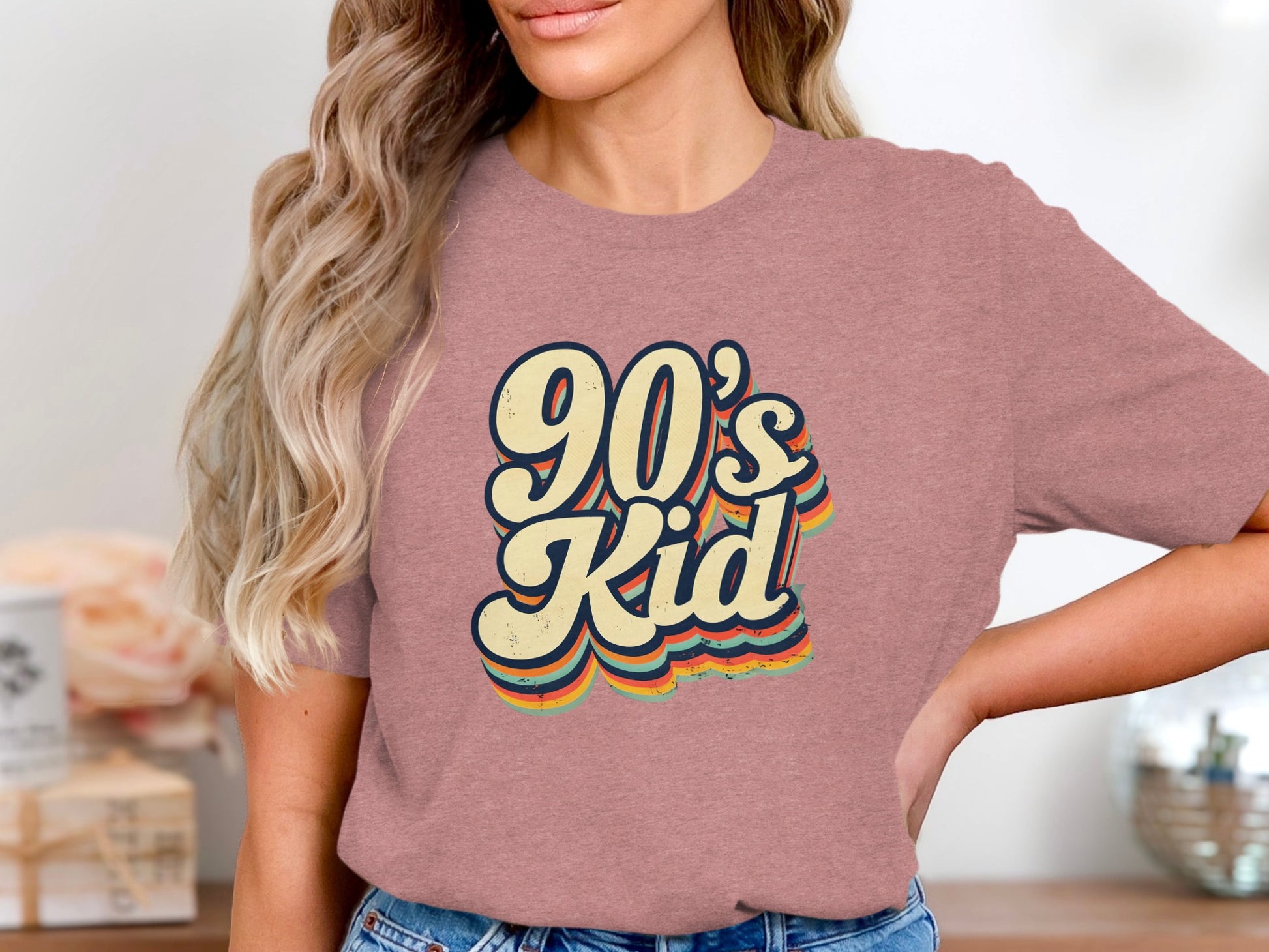 Retro 90's Kid Graphic Print T-Shirt for Nostalgic Vibes