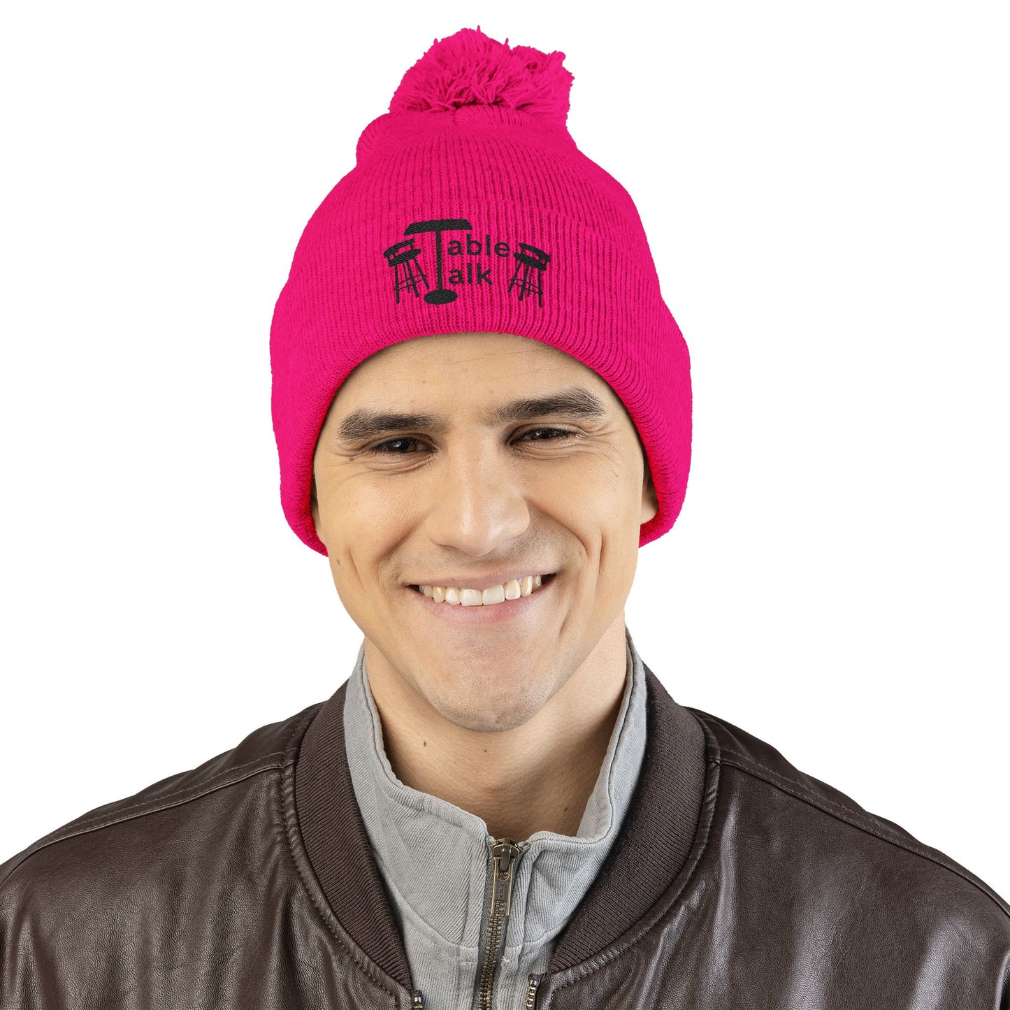 Table Talk Logo Embroidered Pom-Pom Knit Cap