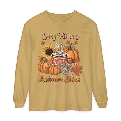 Cozy Autumn Long Sleeve T-Shirt - Pumpkin Spice Fall Fashion