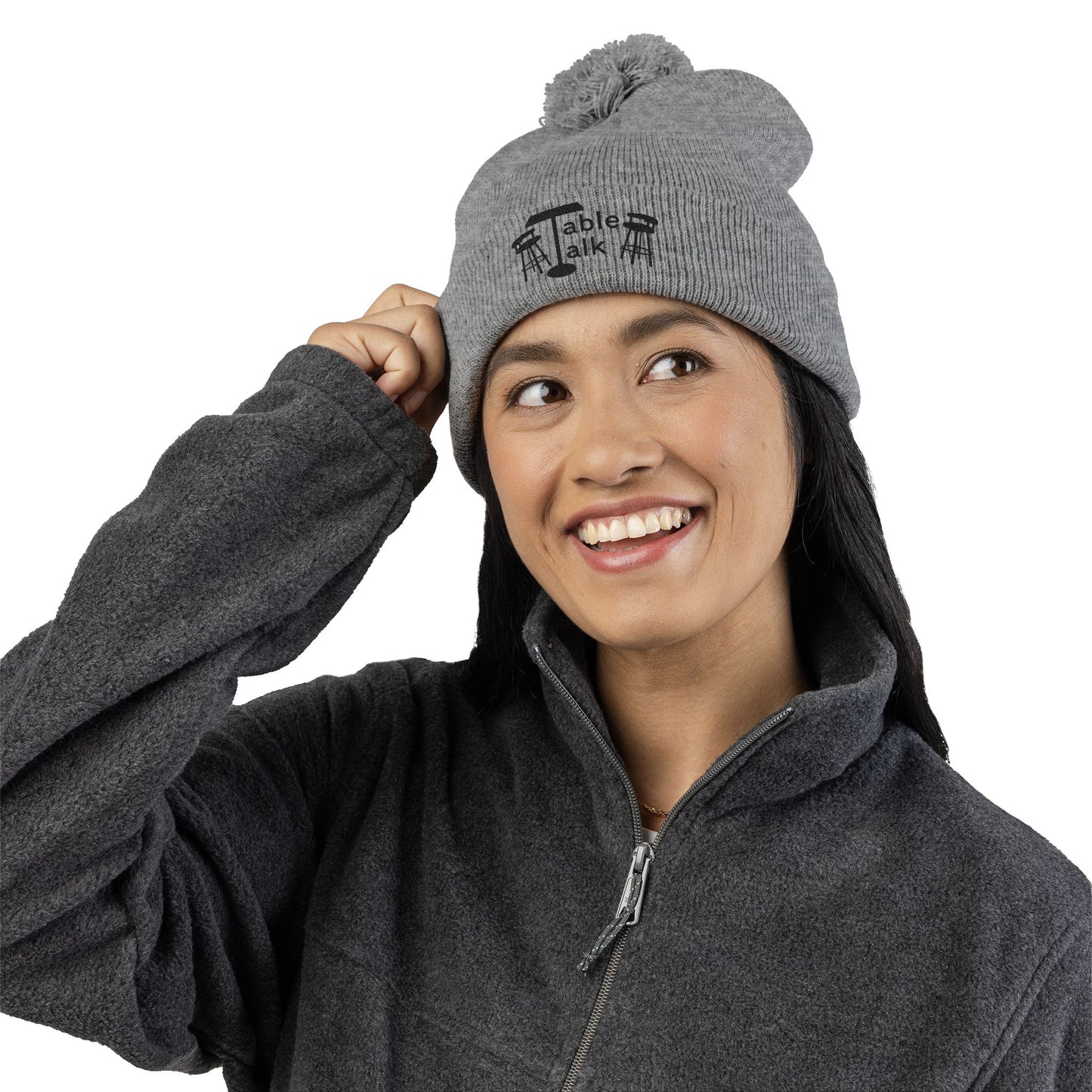 Table Talk Logo Embroidered Pom-Pom Knit Cap