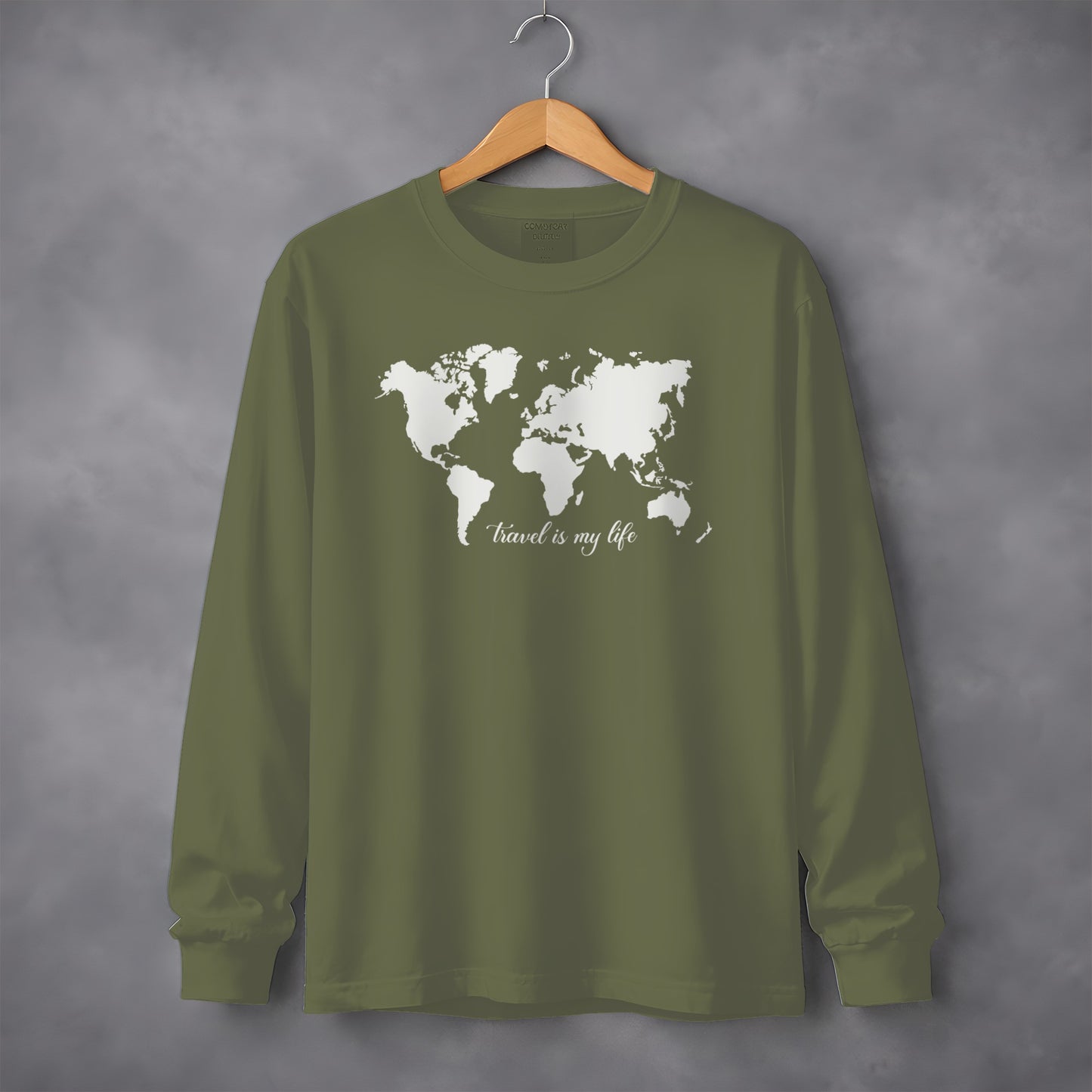 Travel is My Life World Map Long Sleeve Shirt