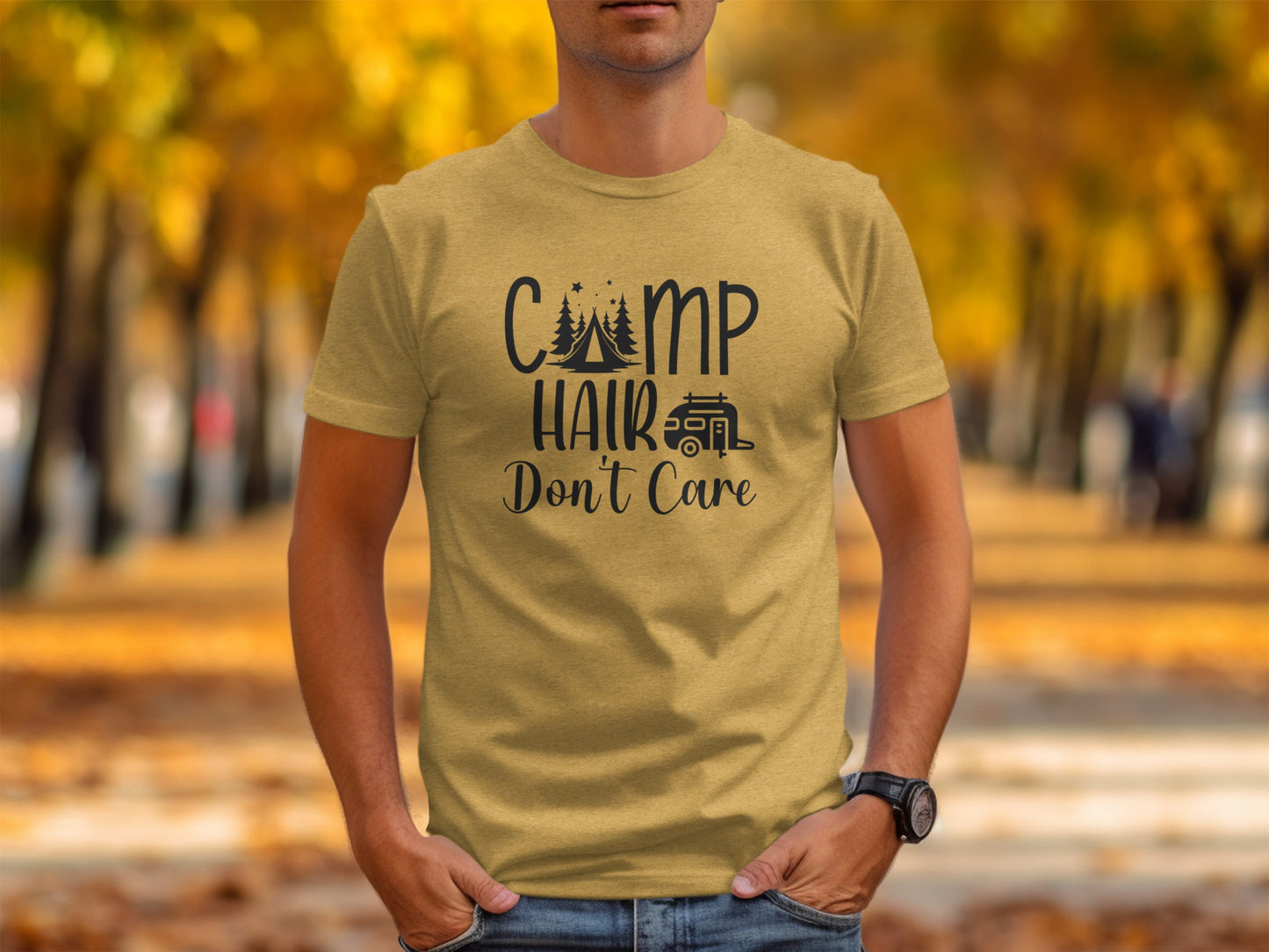 Camp Hair Dont Care Camping Summer Vacation T-Shirt T-Shirt - Outdoor & Adventure Collection - Mile Marker 16 Gear by Cloud 16 Clothing Co.