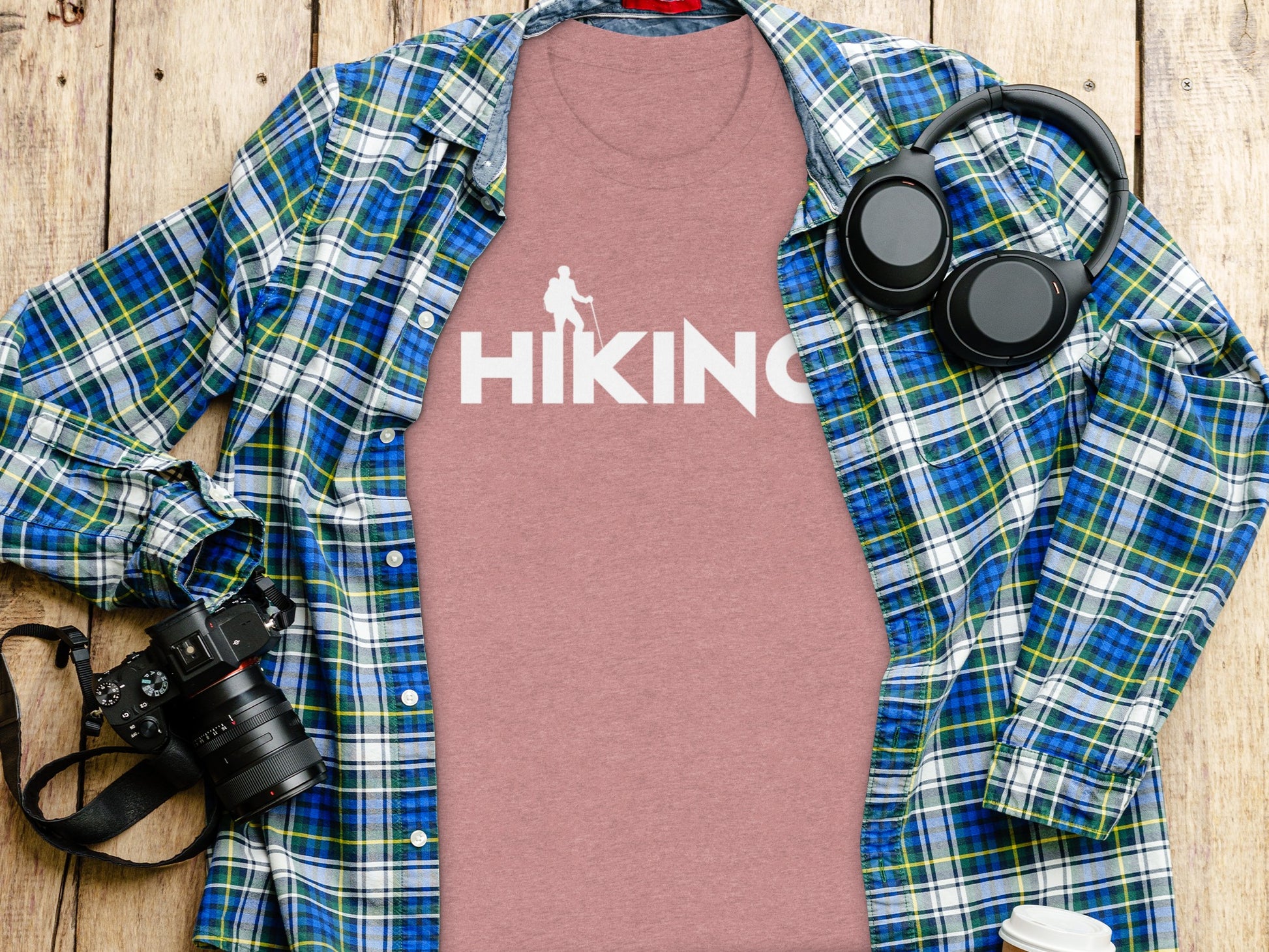 Hiking Above the Word Hiking Design Graphic T-Shirt T-Shirt - Outdoor & Adventure Collection - Mile Marker 16 Gear by Cloud 16 Clothing Co.