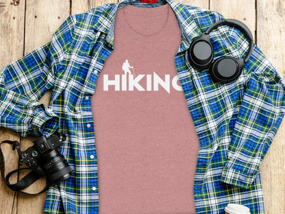 Hiking Above the Word Hiking Design Graphic T-Shirt T-Shirt - Outdoor & Adventure Collection - Mile Marker 16 Gear by Cloud 16 Clothing Co.